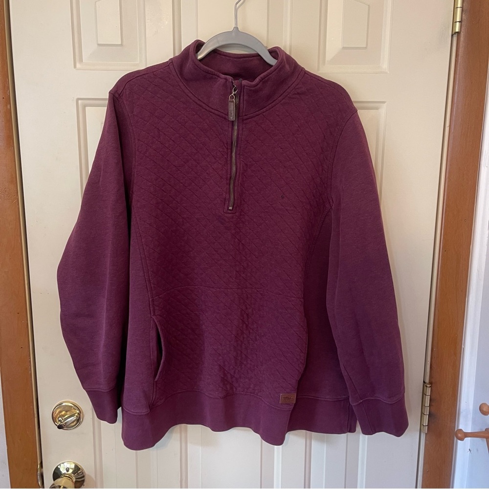 L.L.Bean Purple Quilted Half-Zip Pullover